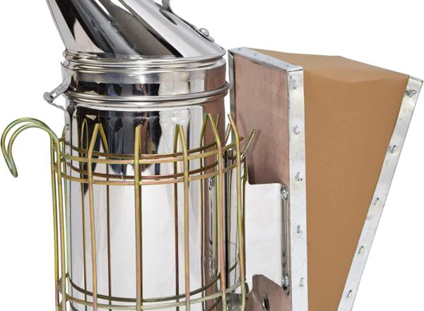 New Bee Hive Smoker Stainless Steel w/Heat Shield Beekeeping Equipment