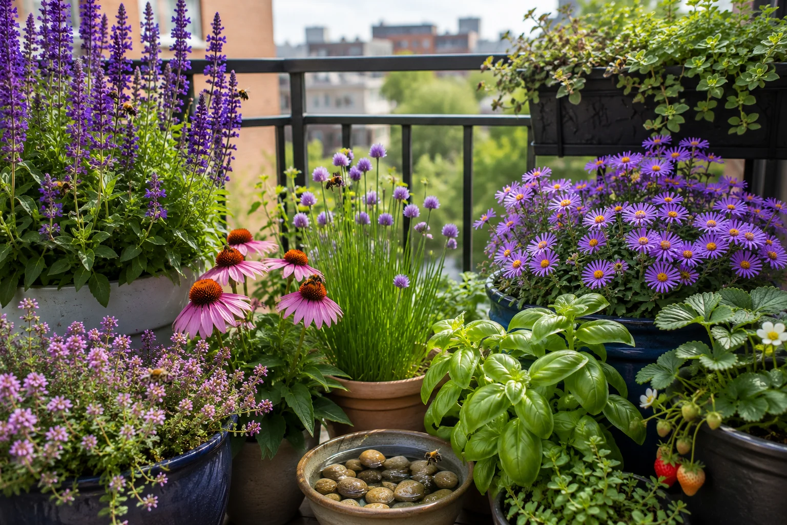 The Container Pollinator Garden: How to Feed Bees From a Balcony or Patio