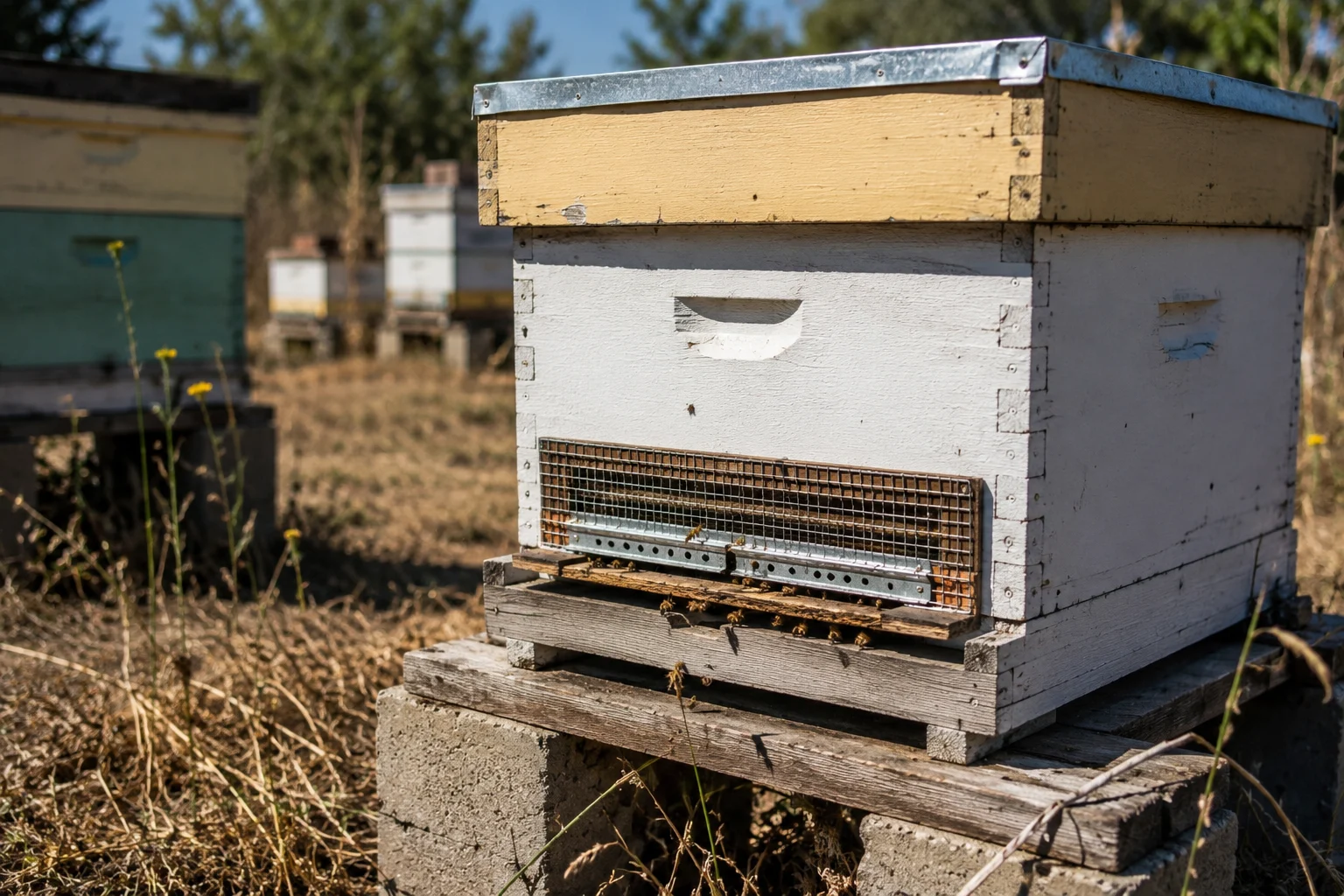 how to stop robbing bees with entrance reducer and robbing screen