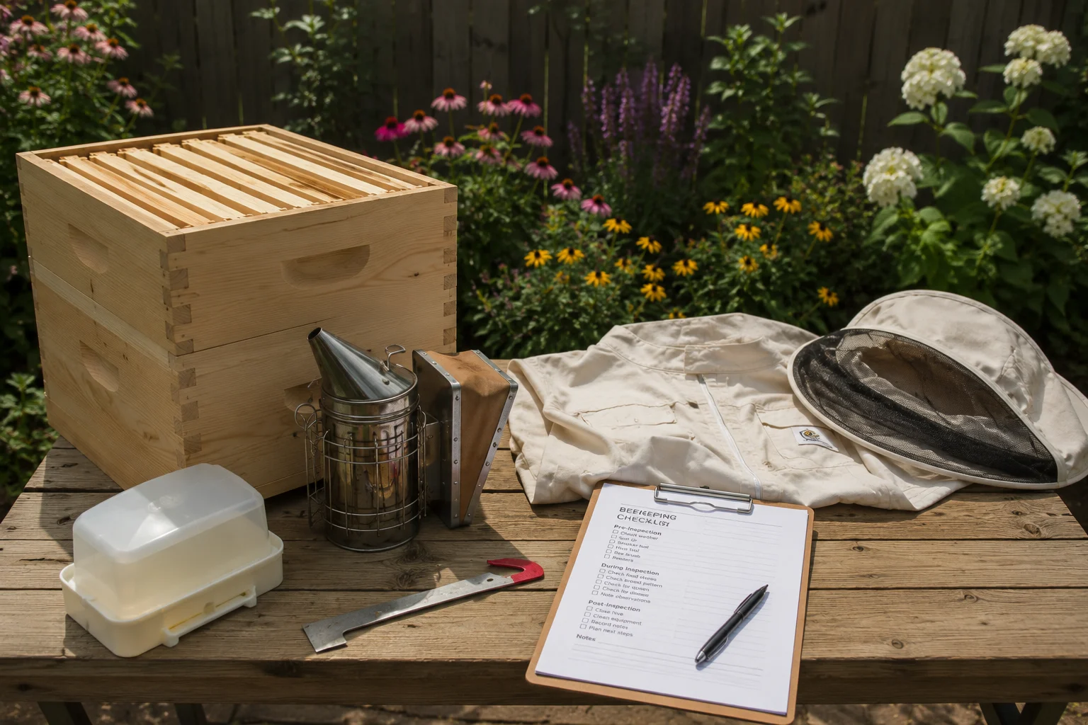 small backyard beekeeping equipment checklist before starting a hive