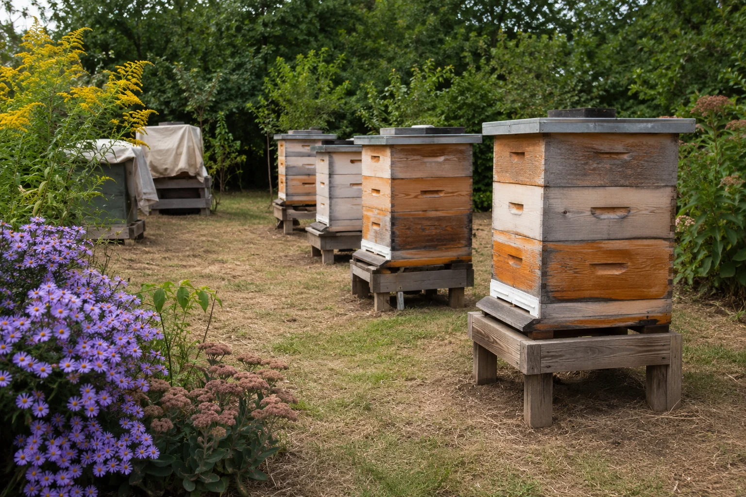 late summer apiary management to prevent robbing bees