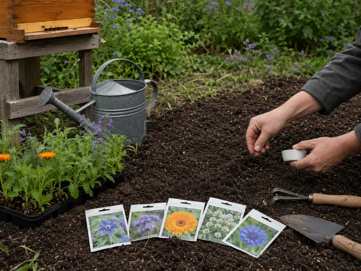 sowing fast growing bee friendly flowers for the June gap
