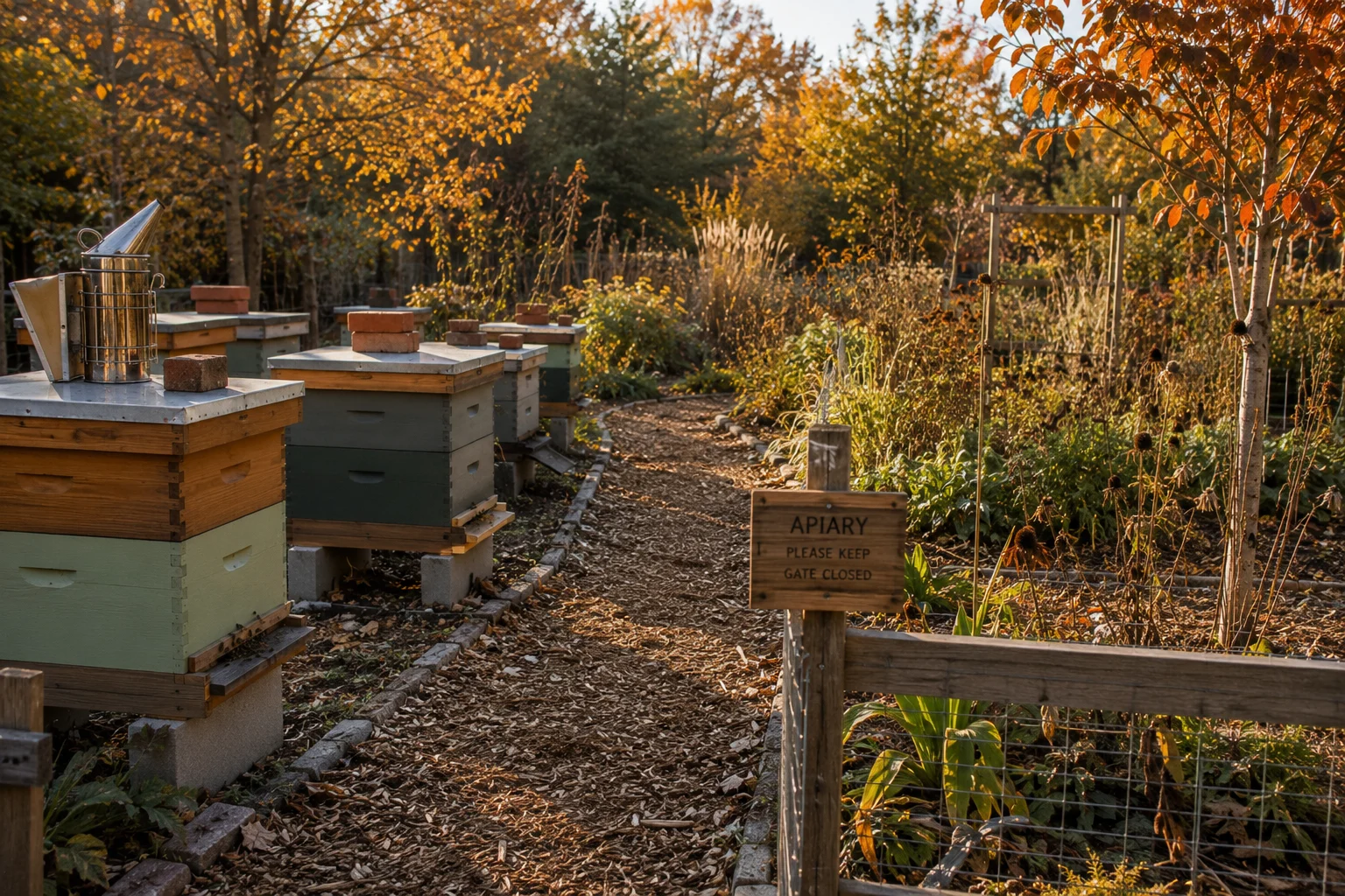 backyard beekeeper winter prep clear hive access habitat garden beyond apiary zone fall cleanup beekeeping