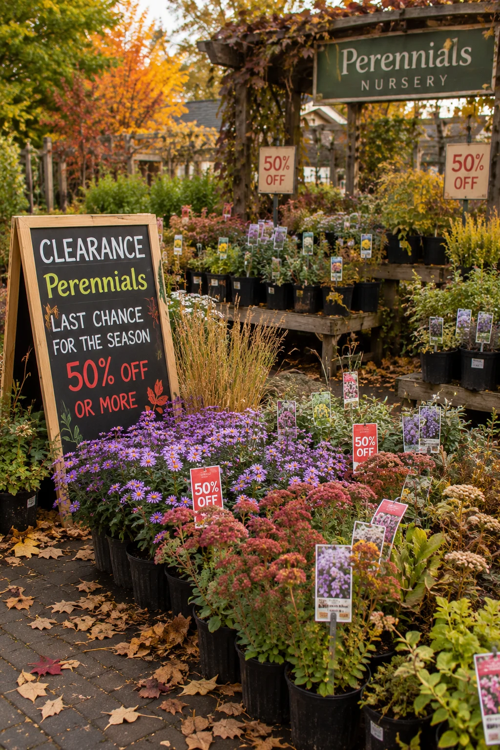 end of season perennial sale for budget garden planning