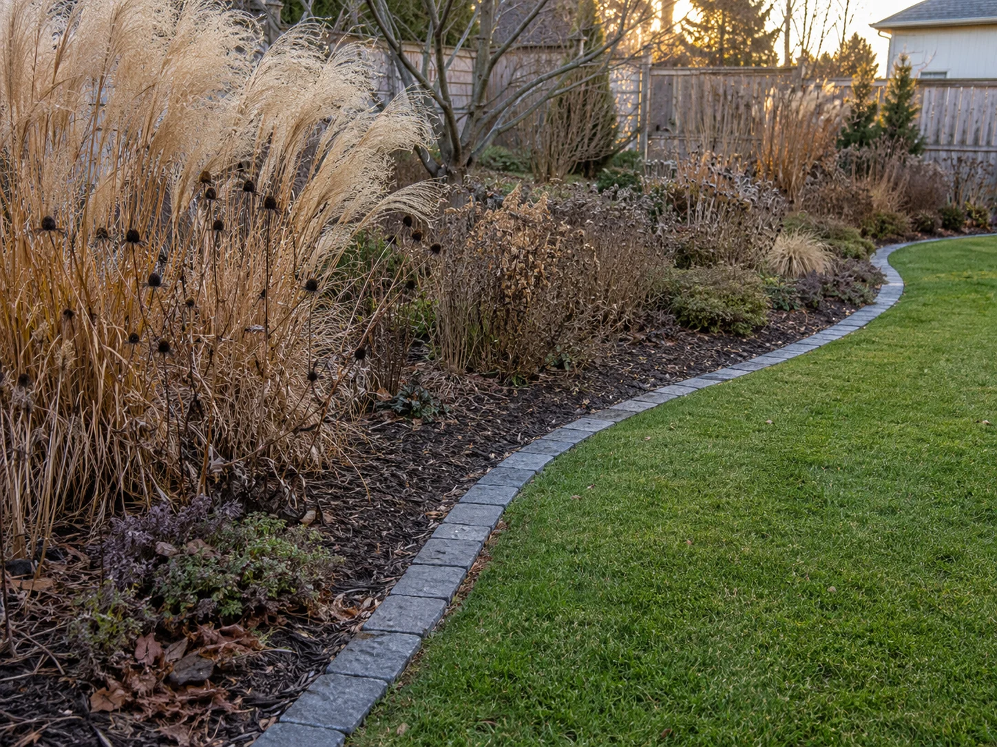 tidy way to cut back pollinator garden in fall while leaving winter habitat