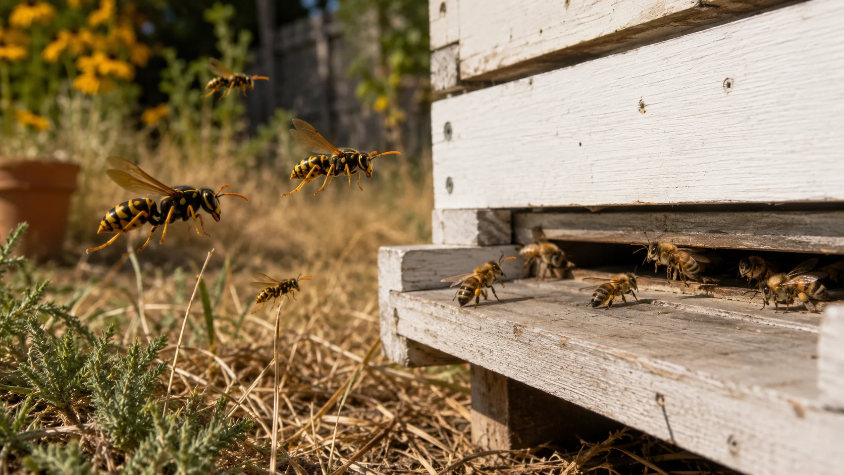 Wasps Around a BeeHive: What Beekeepers Should Do in Late Summer