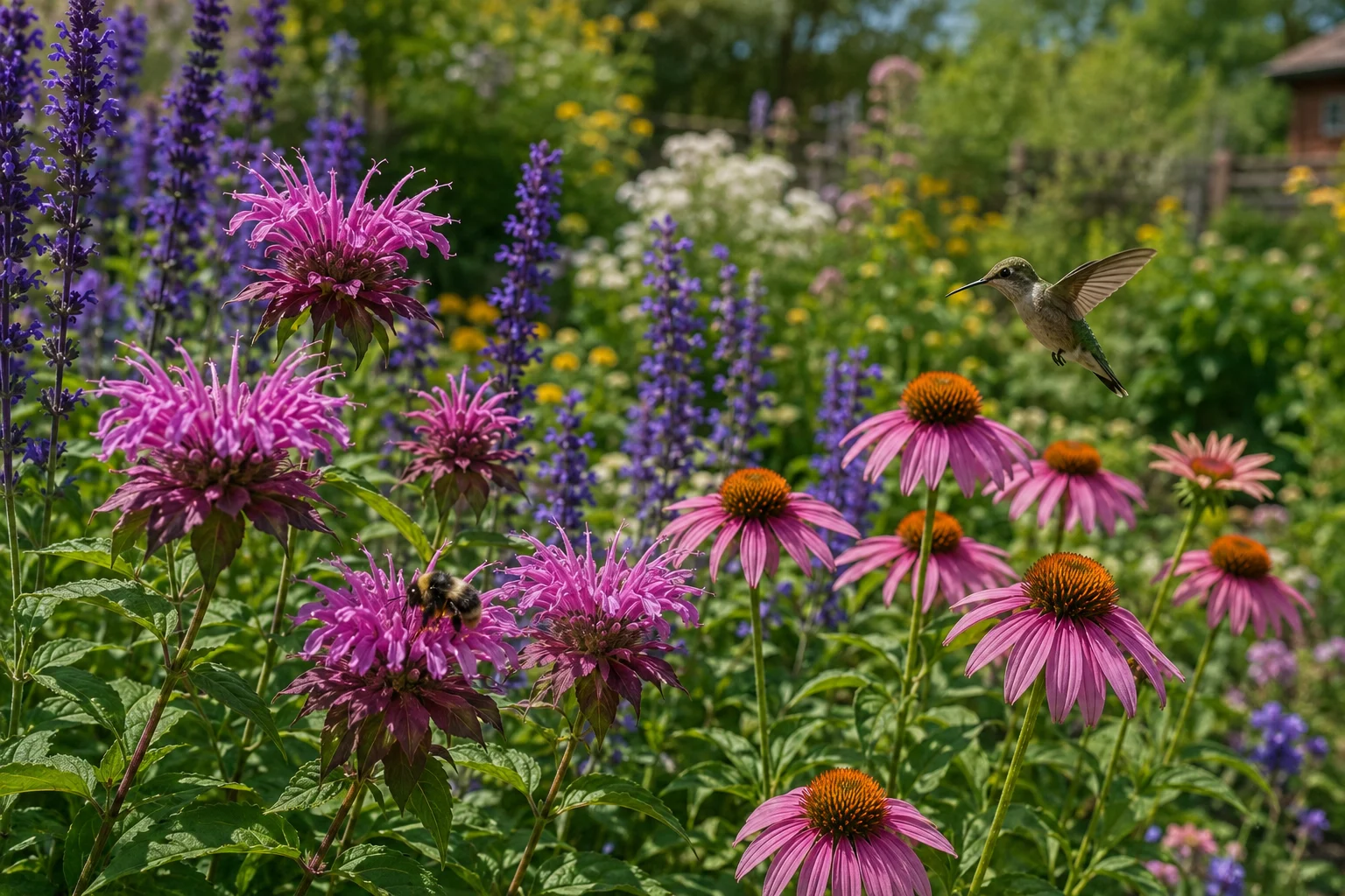 pollinator garden plants attracting bees butterflies and hummingbirds