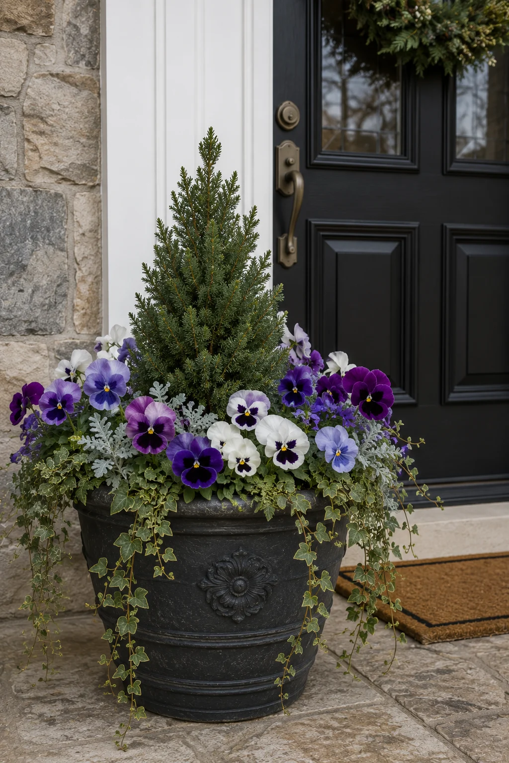 seasonal rotating front door planter idea.