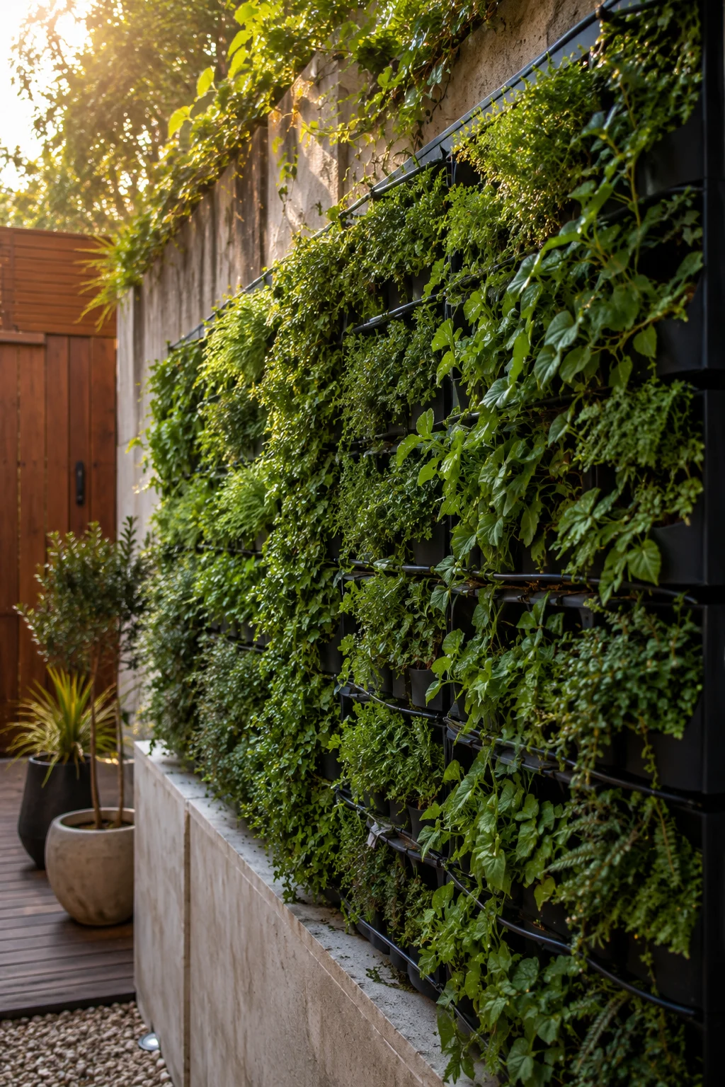living wall privacy courtyard garden ideas