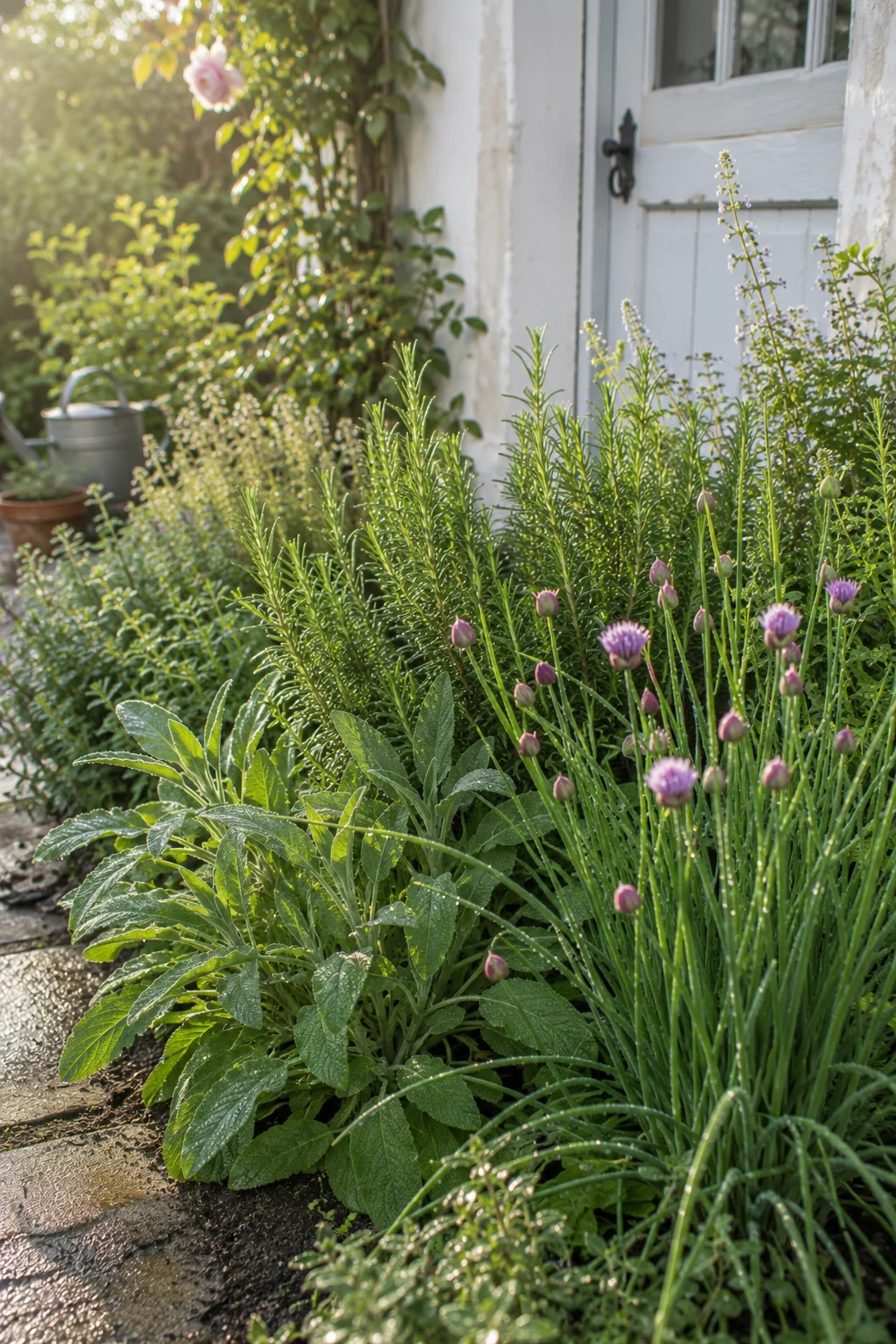 kitchen herb border cottage garden idea