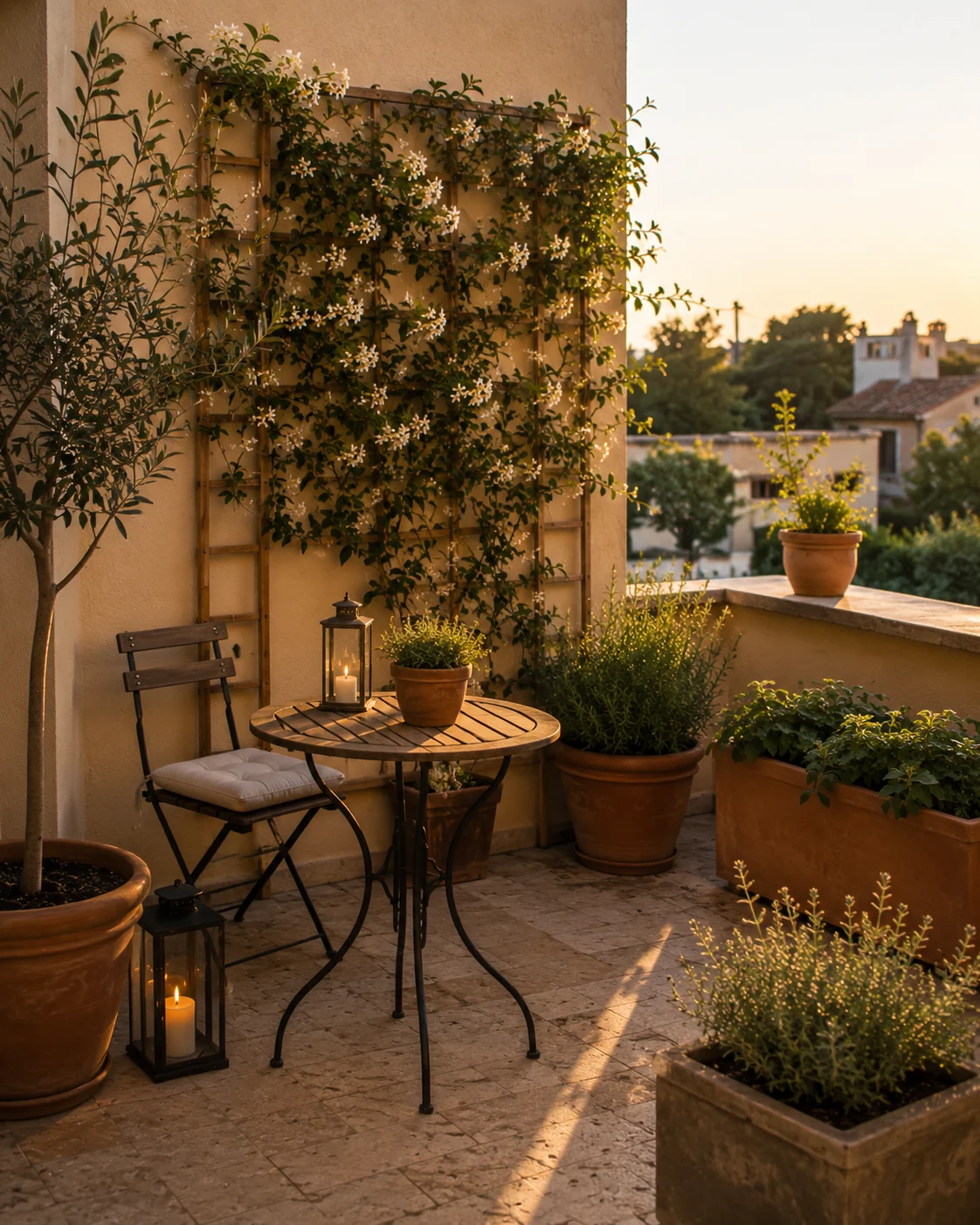 scented terrace garden jasmine lavender sweet peas fragrant climbing plants warm evening
