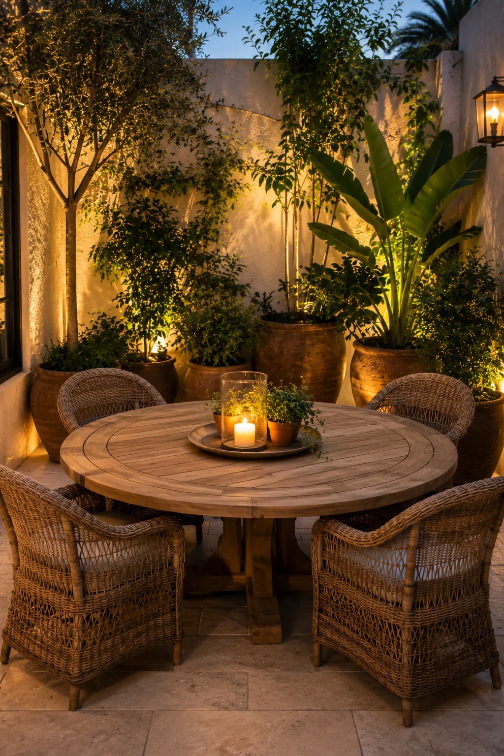 round dining table four chairs small patio outdoor dining statement minimalist confident