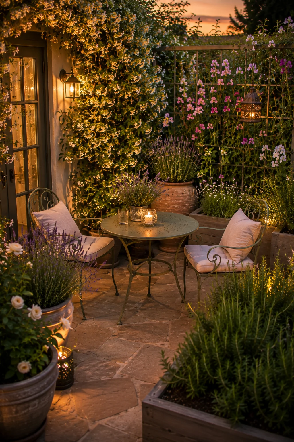 scented planting small patio jasmine lavender sweet peas rosemary fragrant outdoor sensory