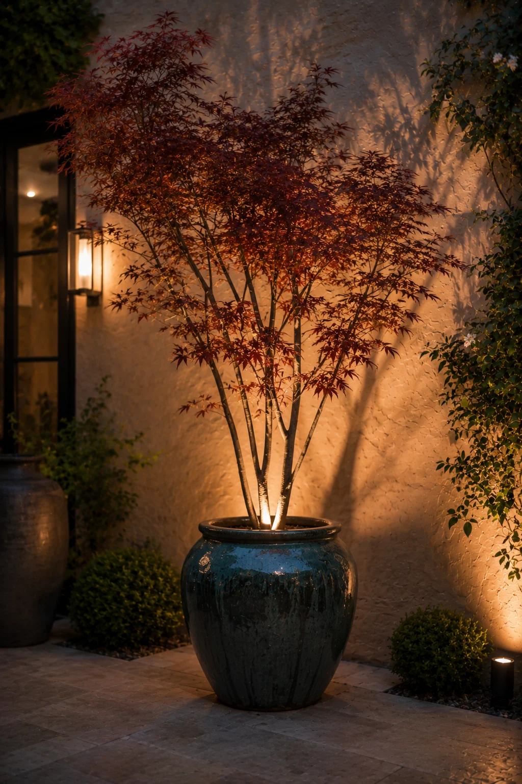 sculptural specimen tree courtyard garden idea