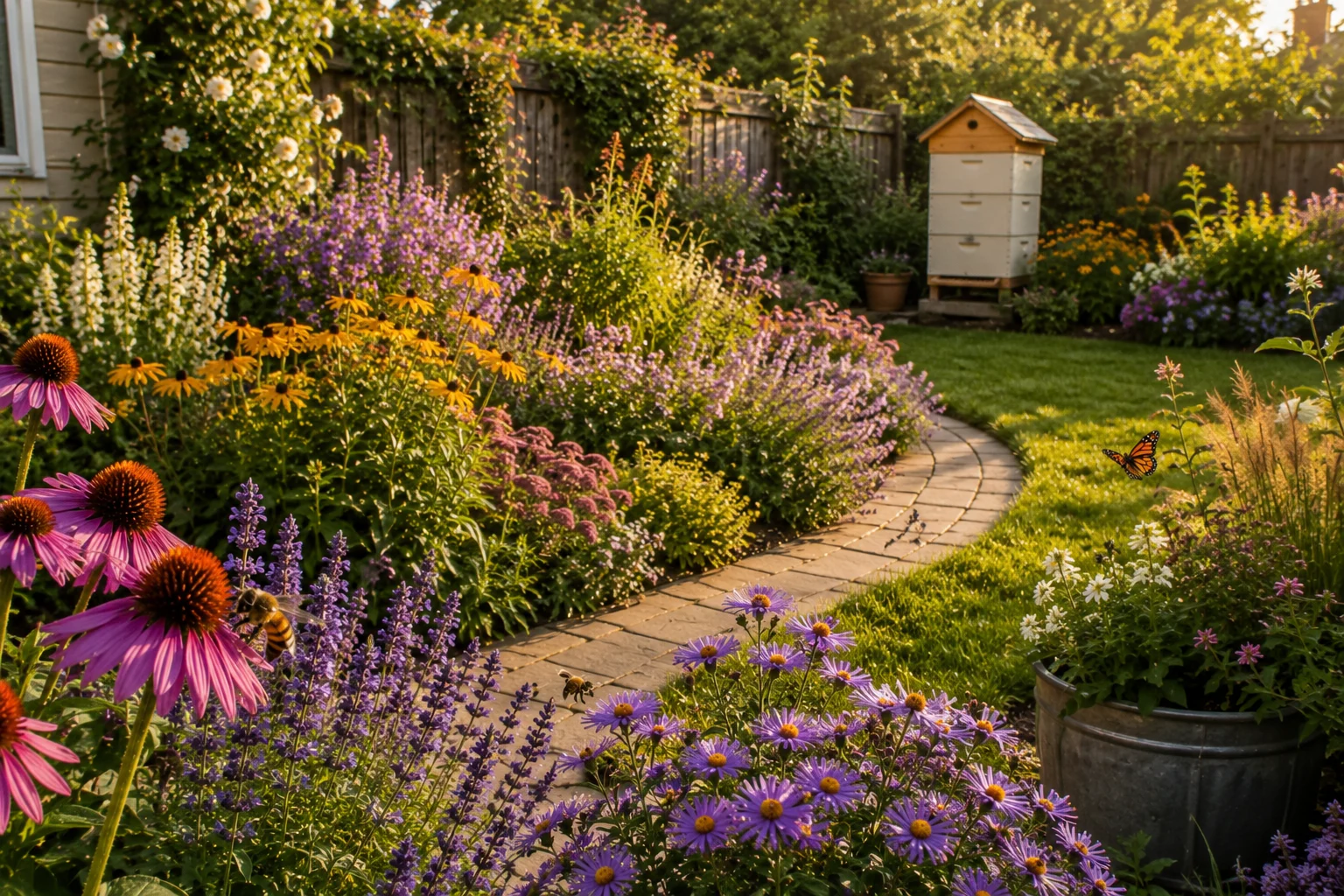 How to Design a Beautiful Backyard Garden That Bees Actually Use