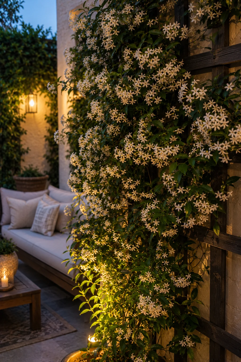 fragrant jasmine planting courtyard garden idea