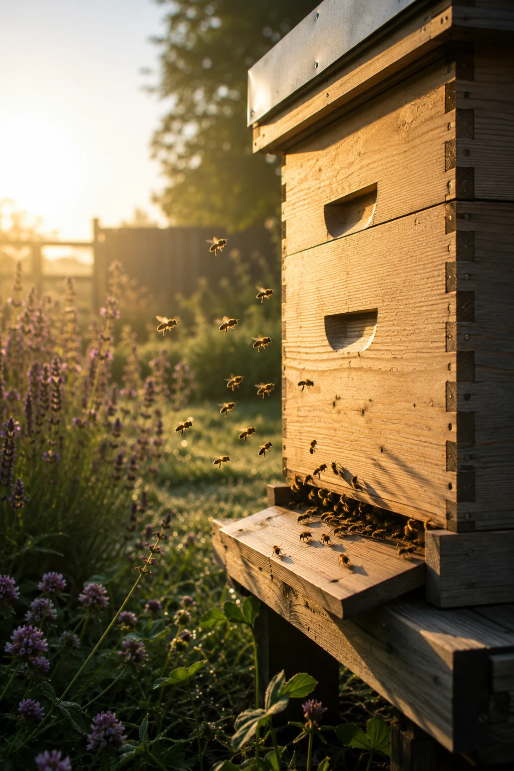 beehive entrance facing morning sun setup idea