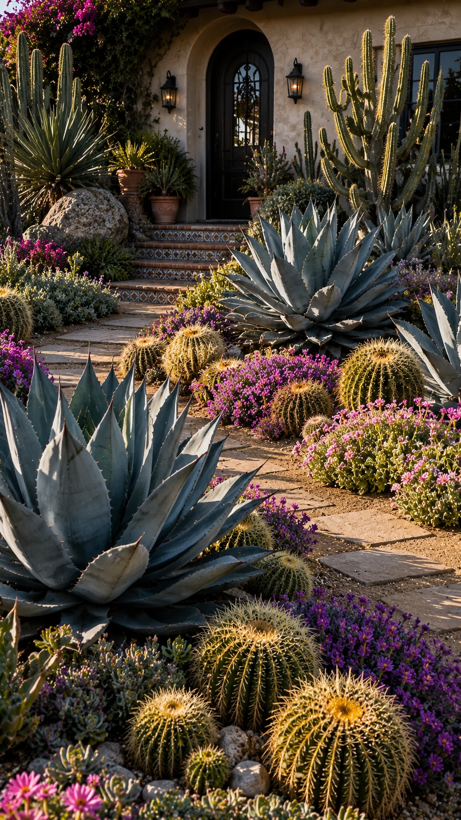 succulent cactus front garden landscaping agave cacti water wise drought tolerant curb appeal warm climate