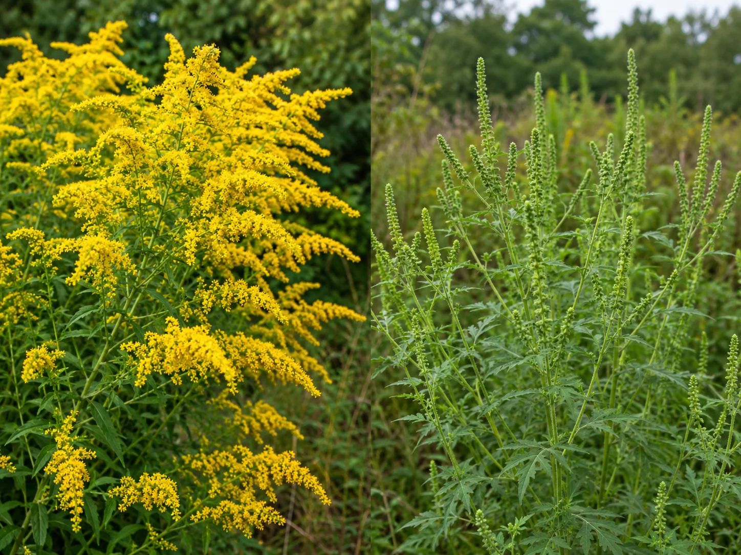 goldenrod for bees compared with ragweed allergy plant