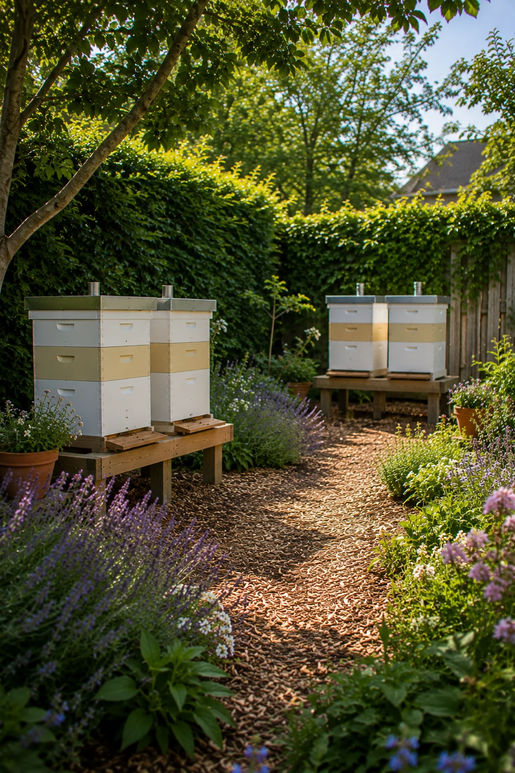 grouped beehive clusters apiary layout idea