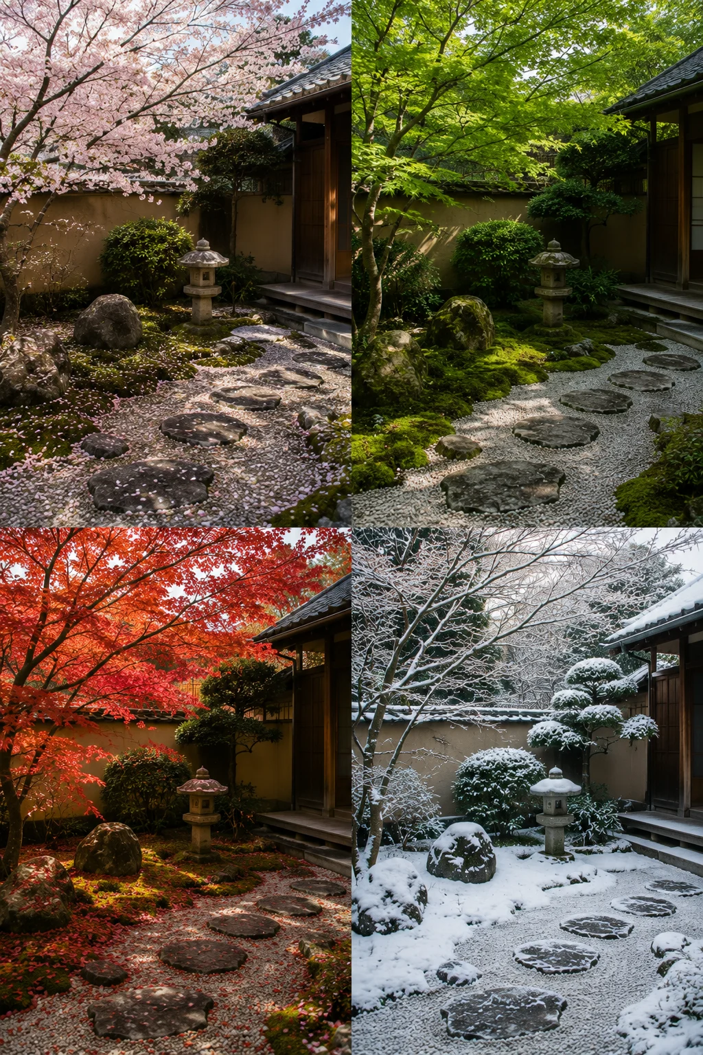 Japanese garden through the seasons