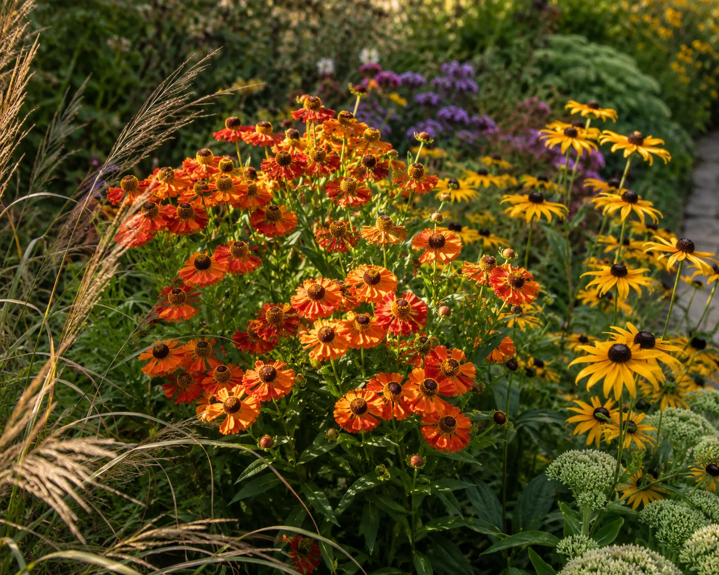 helenium flowers keeping garden blooming into autumn