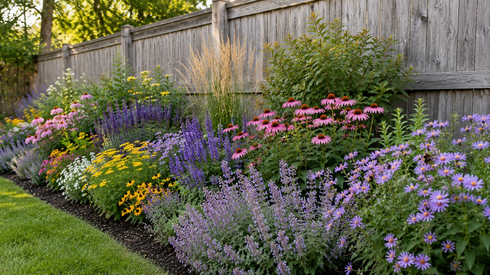 How to Turn a Plain Fence Into a Pollinator Border That Feeds Bees All Season