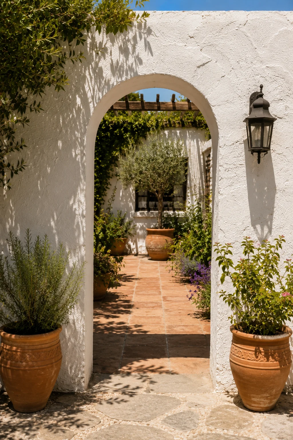 arched doorway Mediterranean garden idea