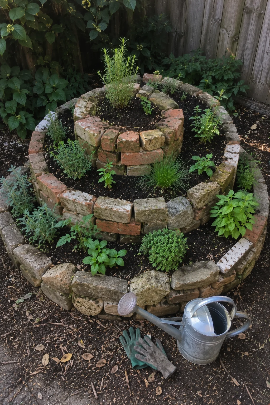 spiral herb garden small space idea