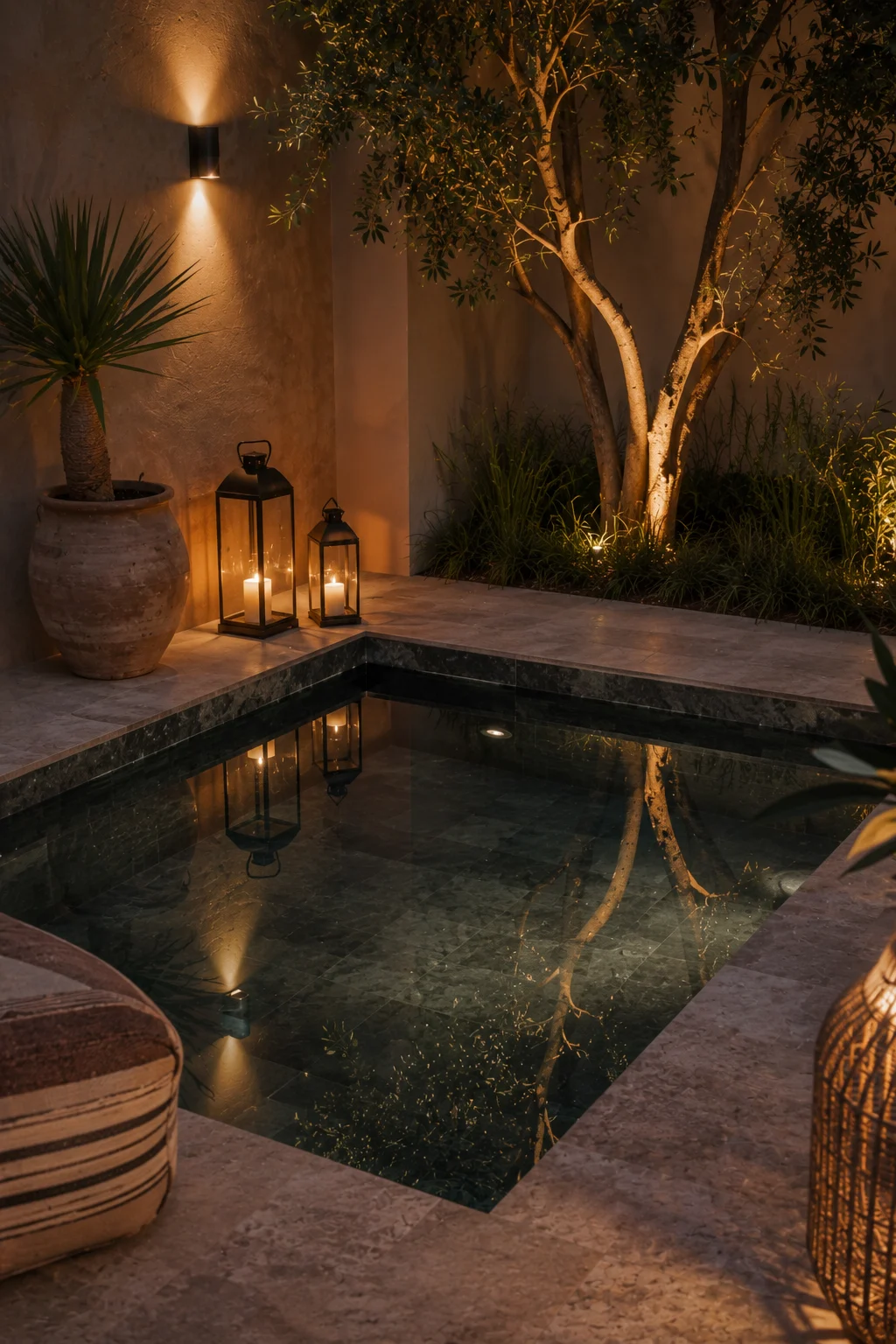 small plunge pool courtyard garden idea