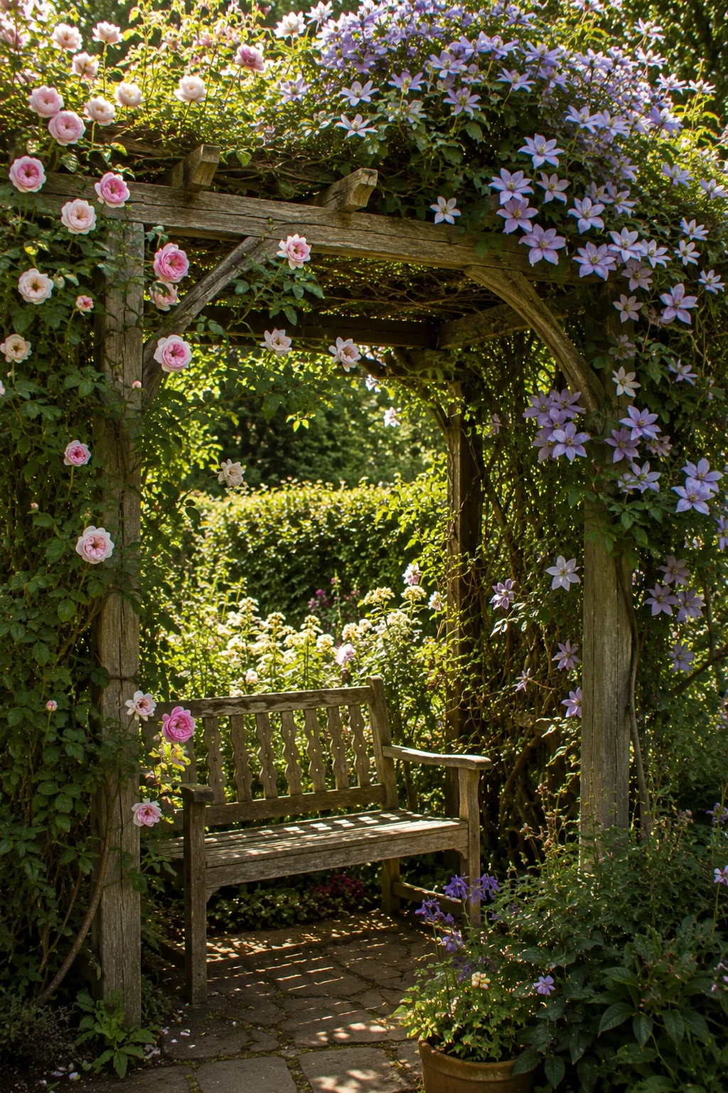rustic arbor cottage garden idea
