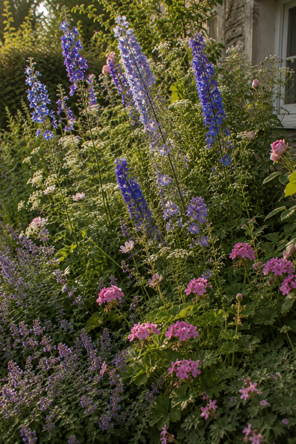 layered height planting cottage garden idea