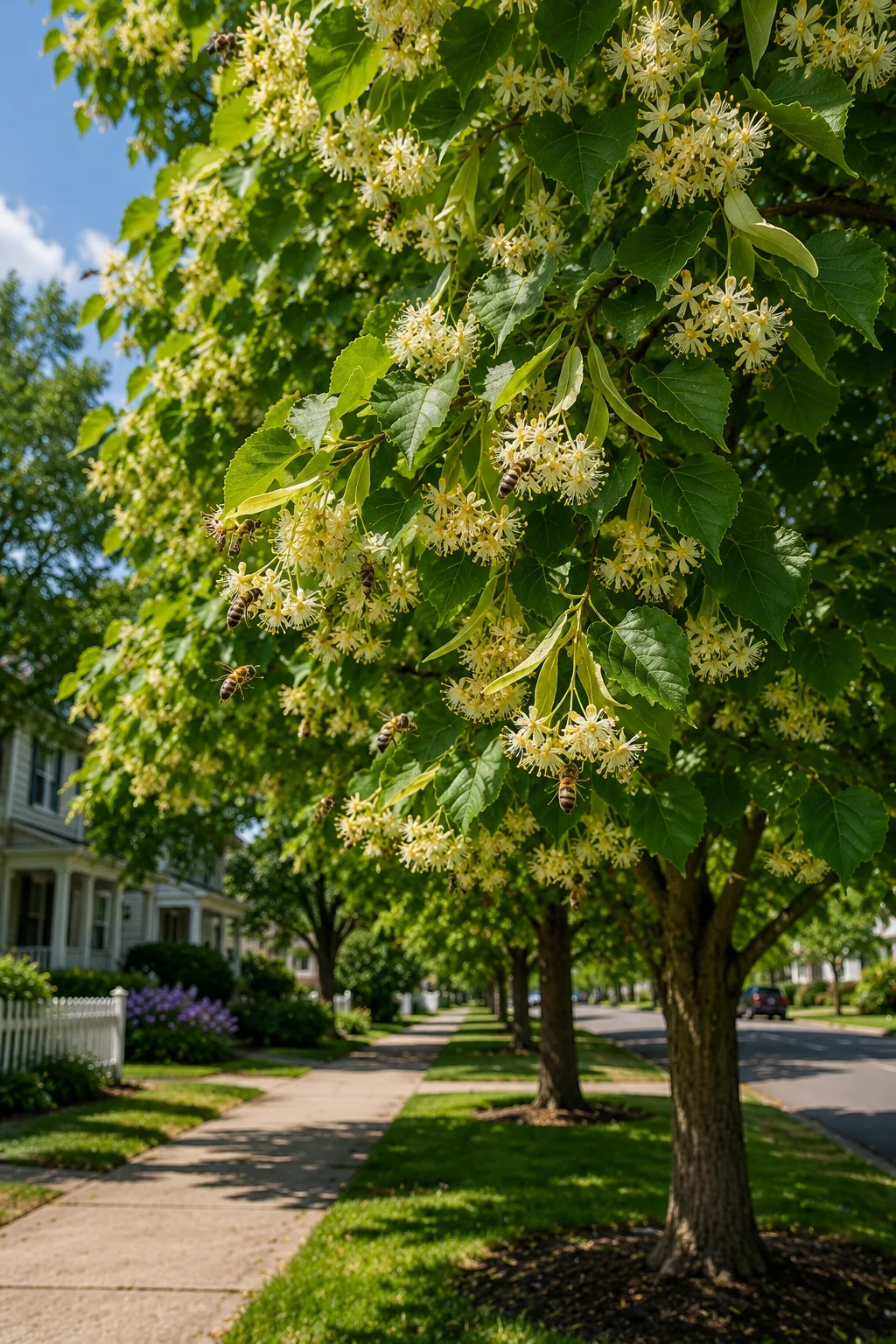 littleleaf linden shade tree for bees with non-invasive roots