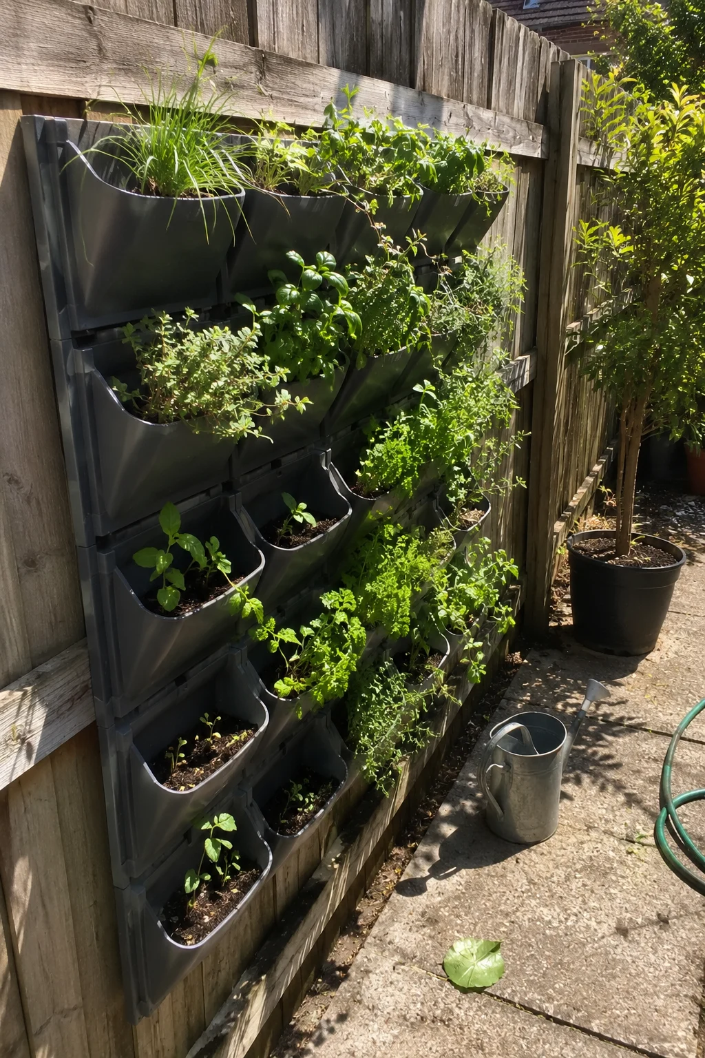 vertical modular planter wall small garden idea