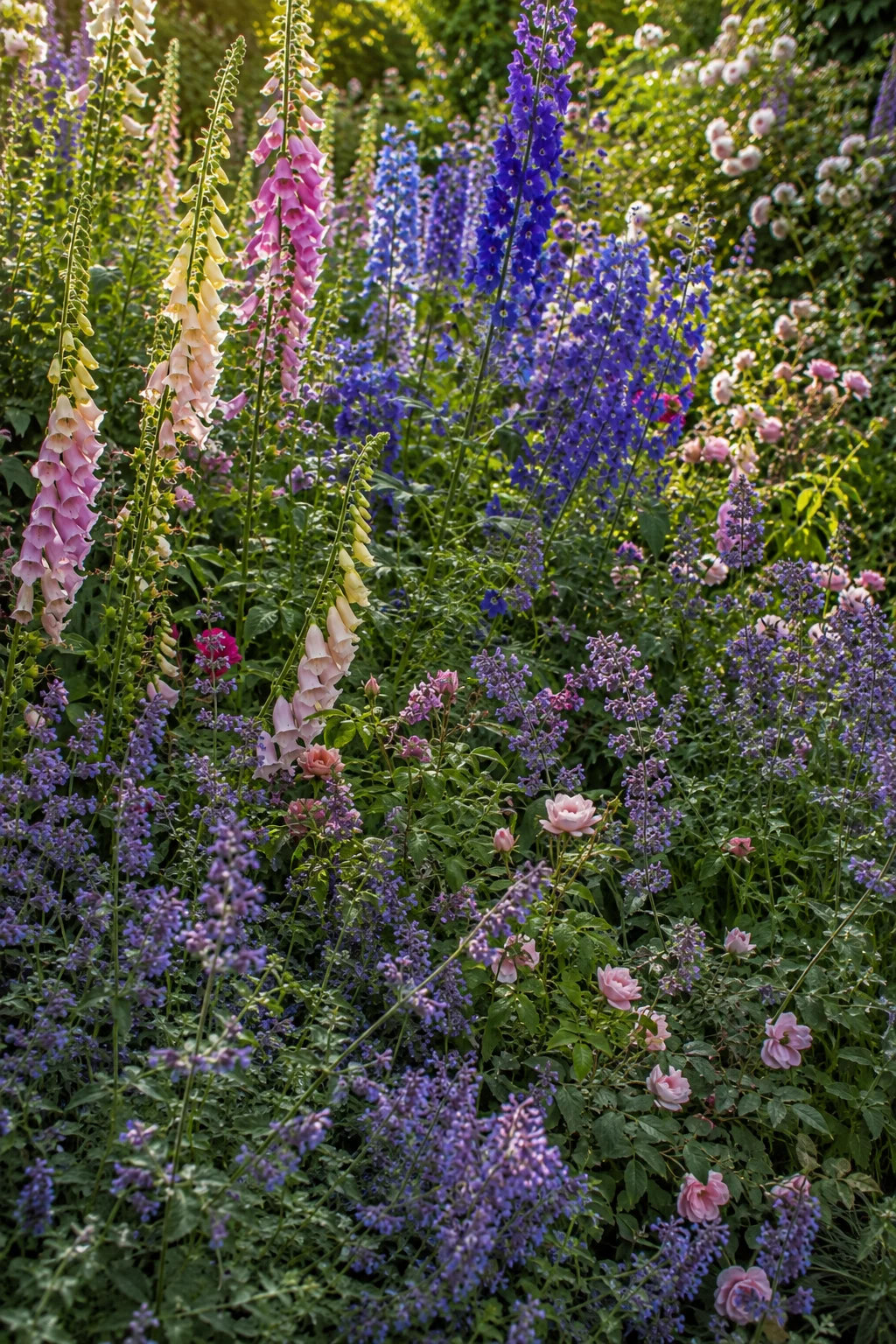 dense overflowing cottage garden border idea