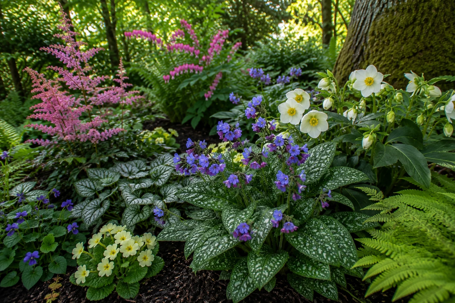 20 Brilliant Shade Garden Plants That Feed Bees and Bring Color to Dark Corners
