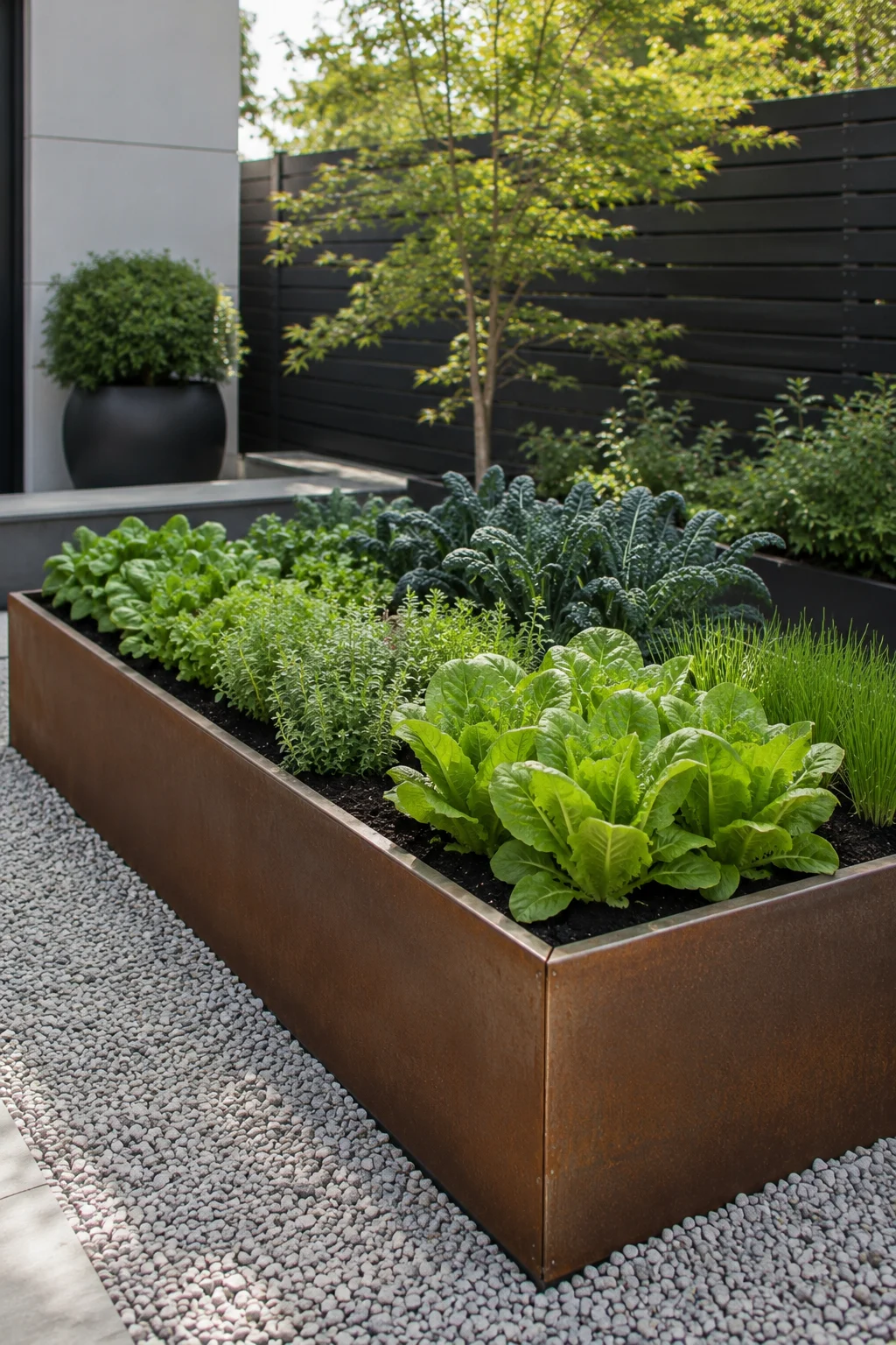 modern minimalist steel raised bed design idea