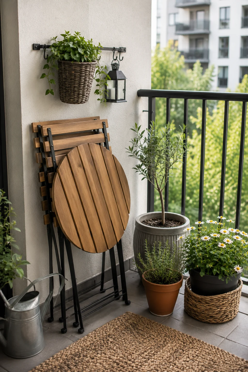 foldable furniture balcony garden idea