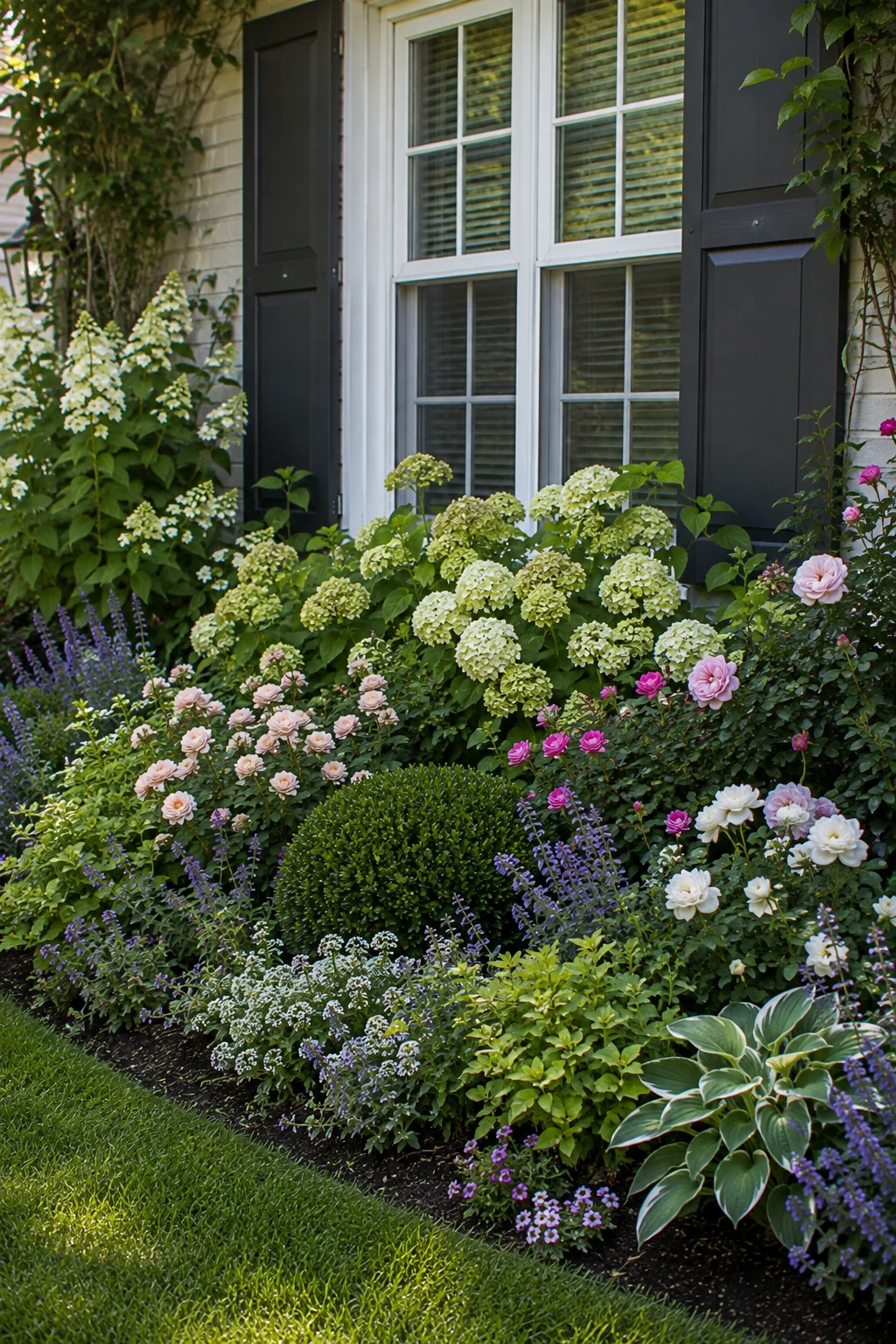 window framing border front garden idea
