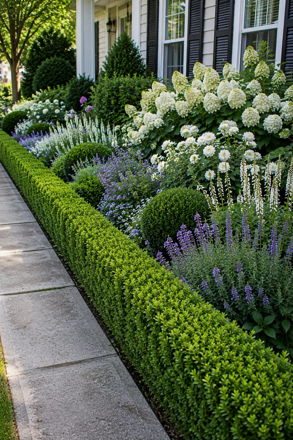 boxwood hedge edge front garden border idea