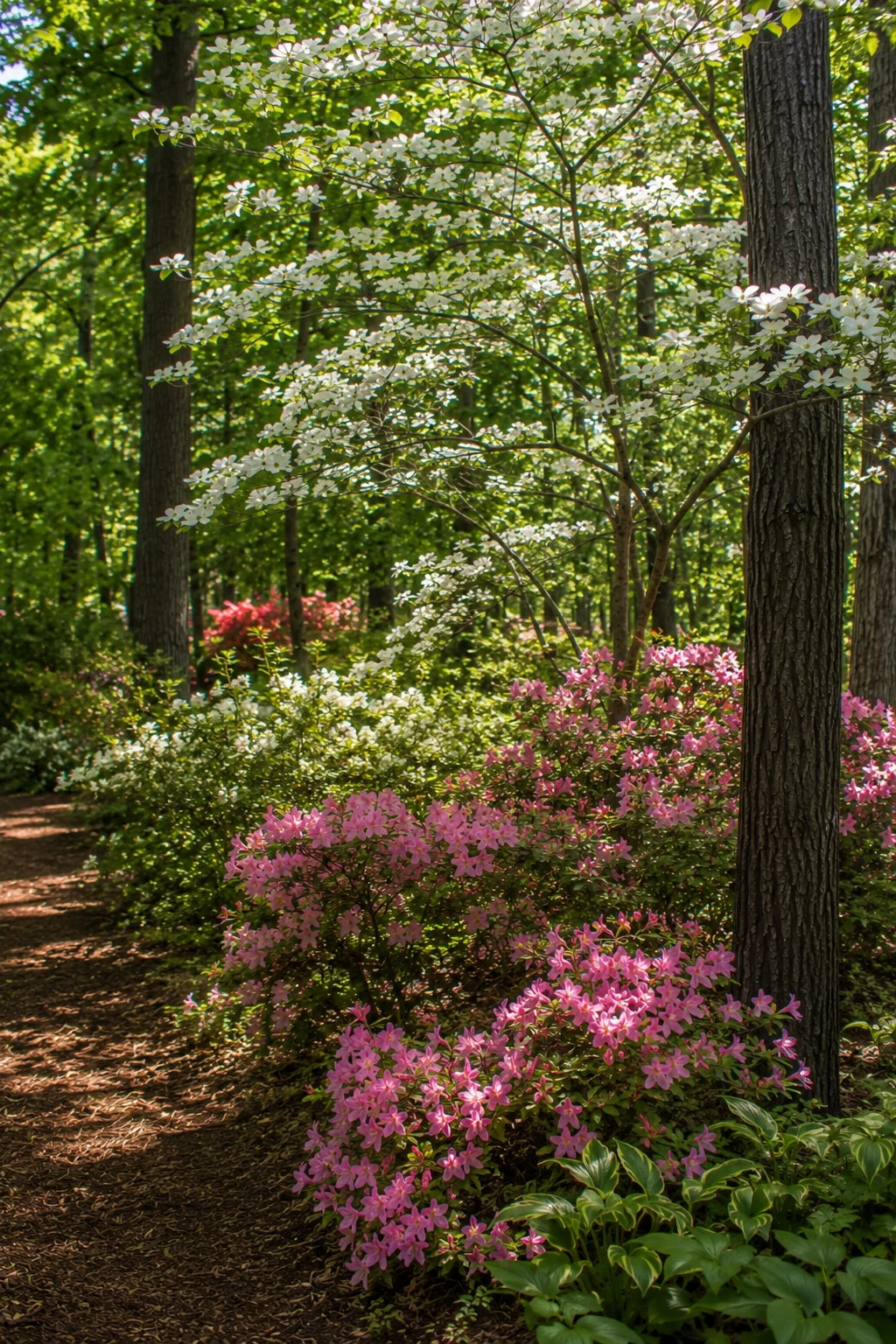 understory flowering shrub woodland garden idea
