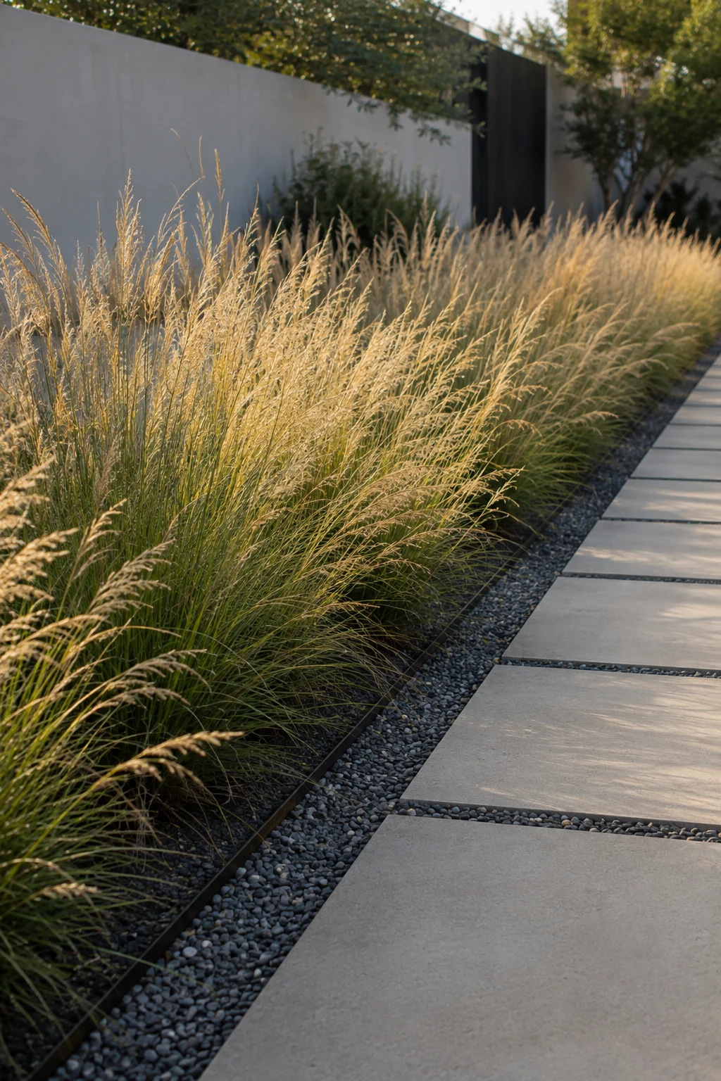 ornamental grass drift modern garden idea
