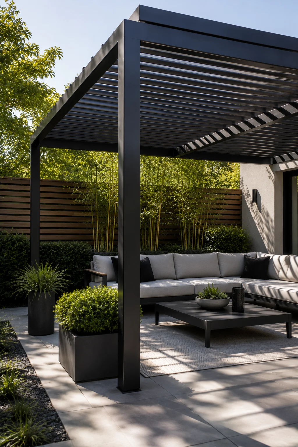 aluminum pergola modern garden idea