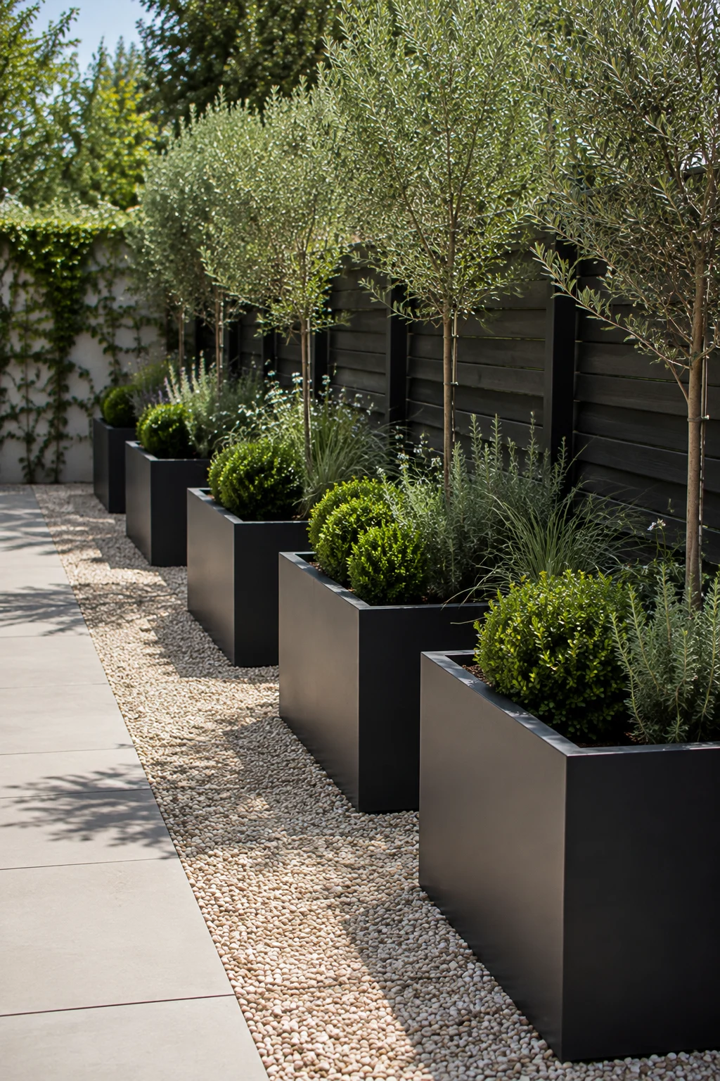 raised planter boxes modern garden idea