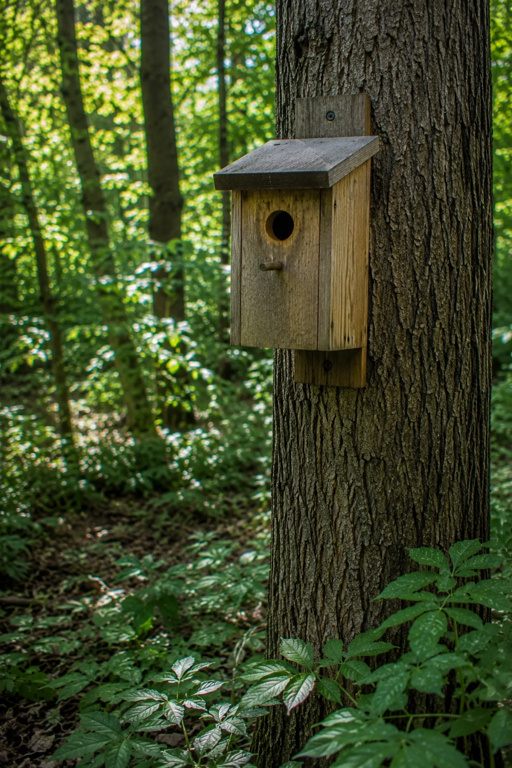 birdhouse woodland garden idea