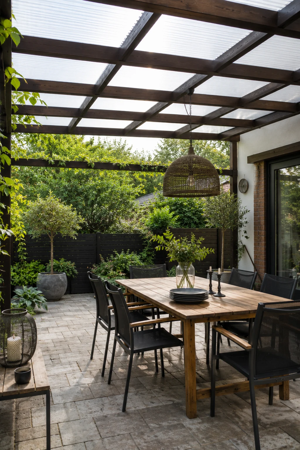 shade sail pergola garden idea