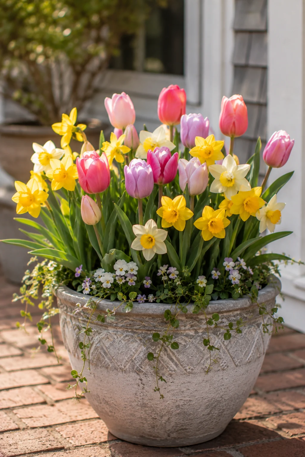 spring bulb container garden idea