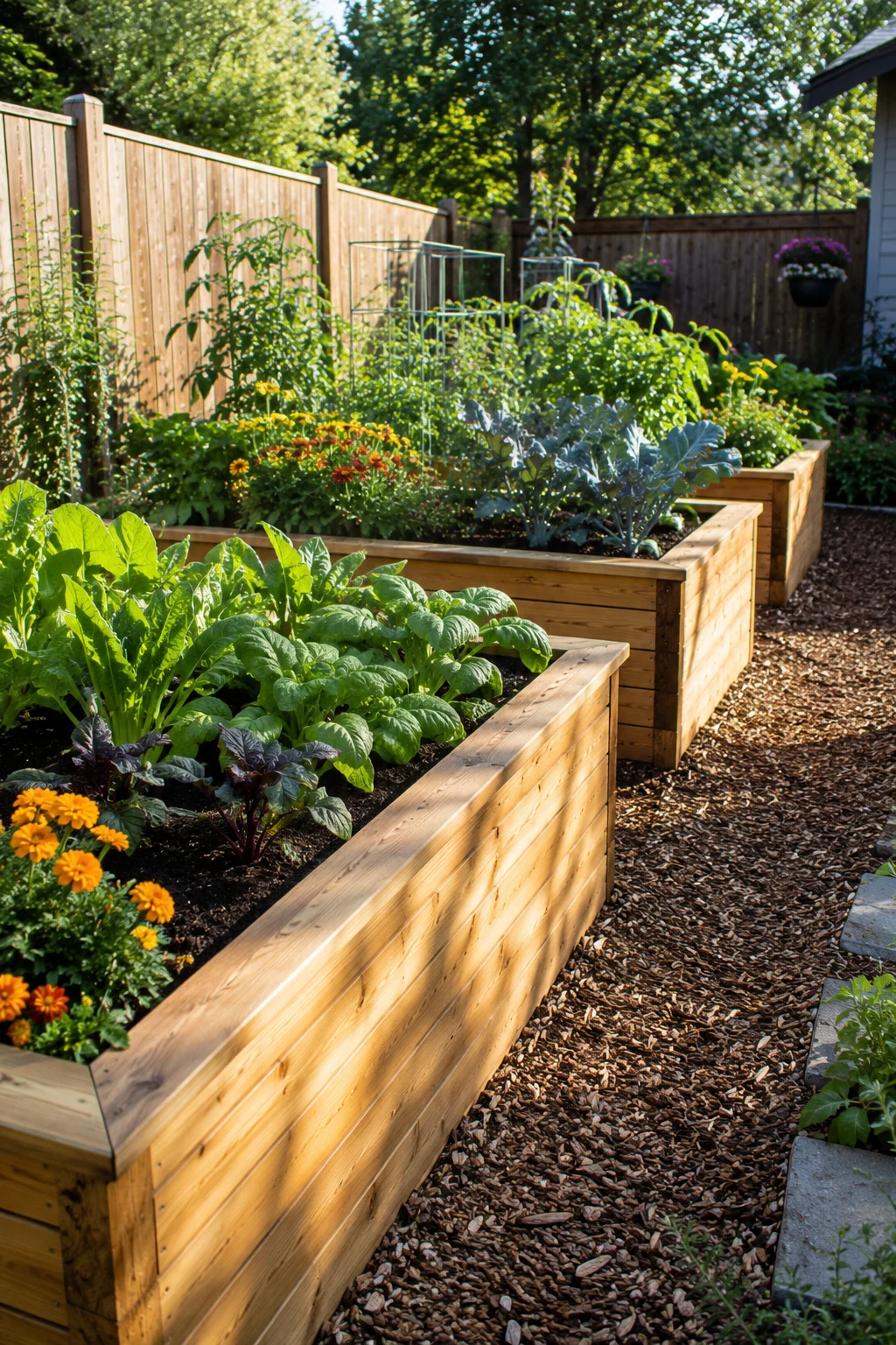 cedar raised garden bed design idea