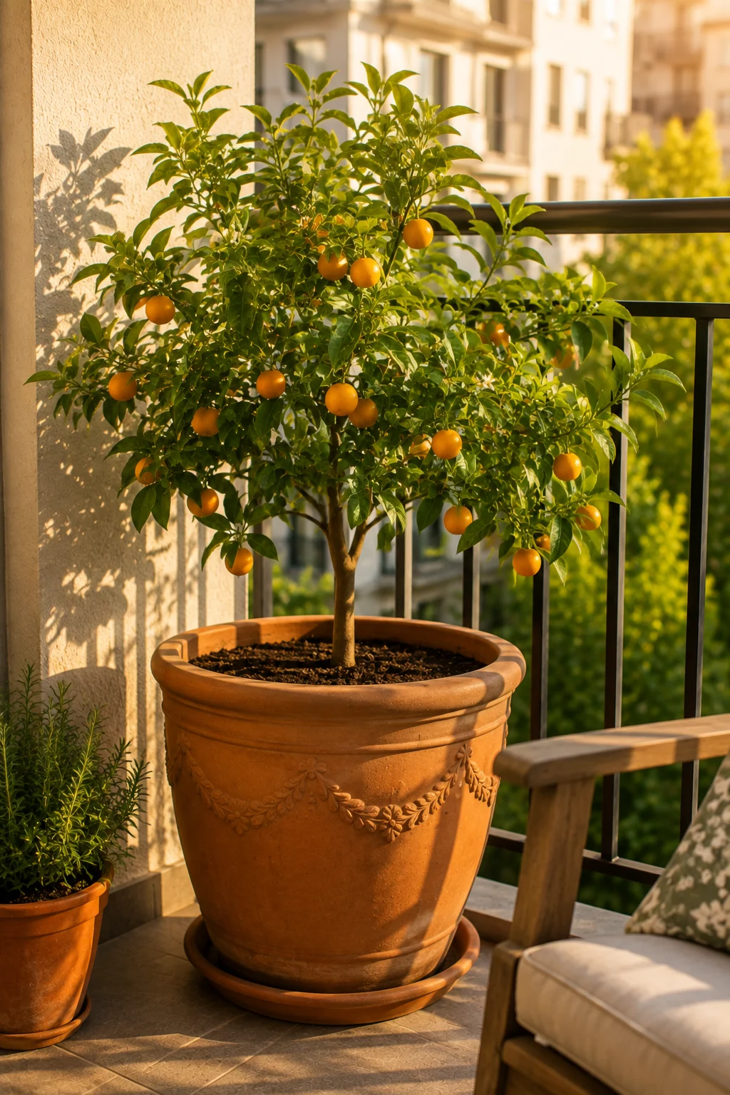 ornamental tree container balcony garden idea
