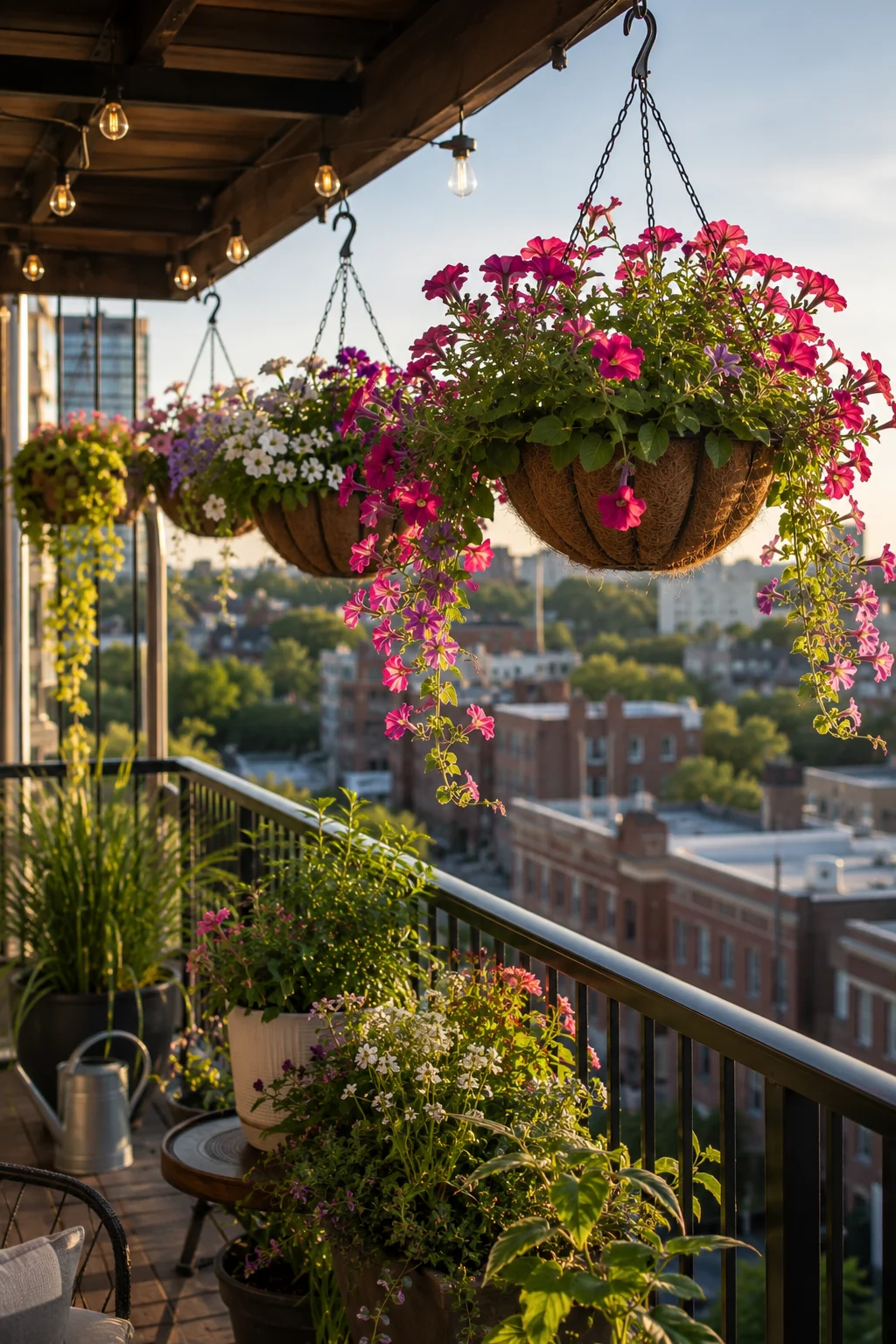 hanging basket balcony garden idea